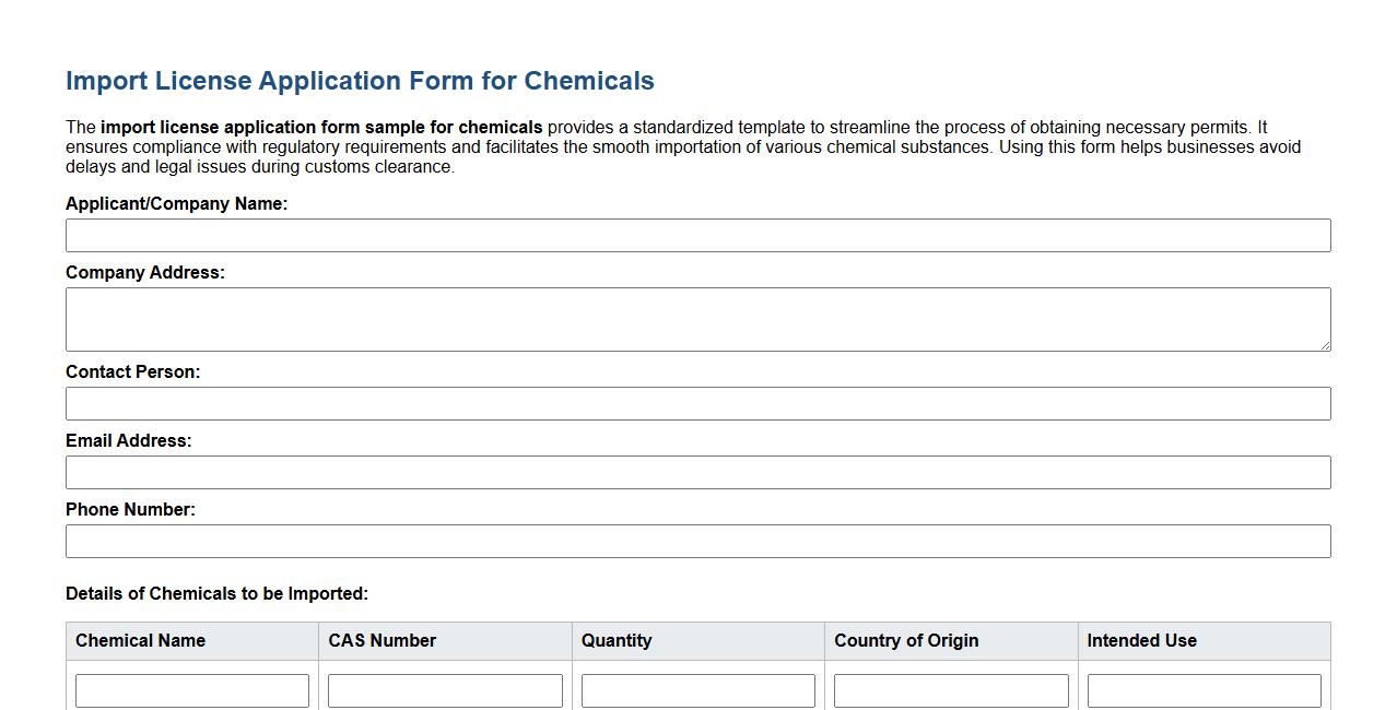 import license application form sample for chemicals image preview