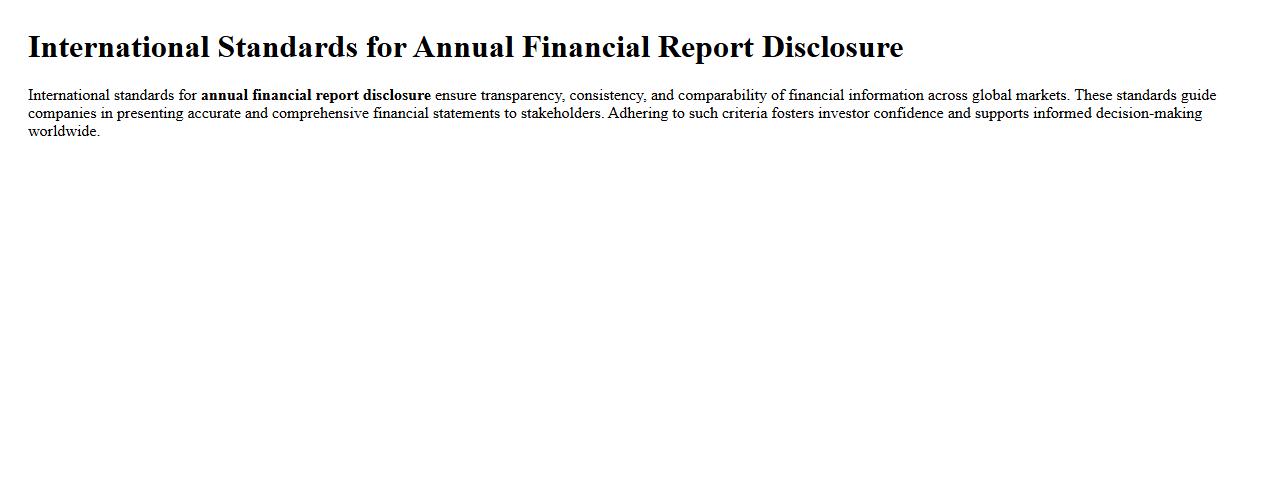 International standards for annual financial report disclosure image preview