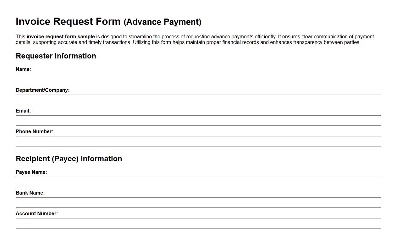 invoice request form sample for advance payment image preview