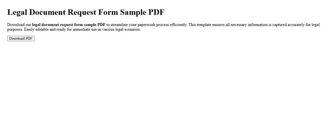 Legal document request form sample PDF image preview