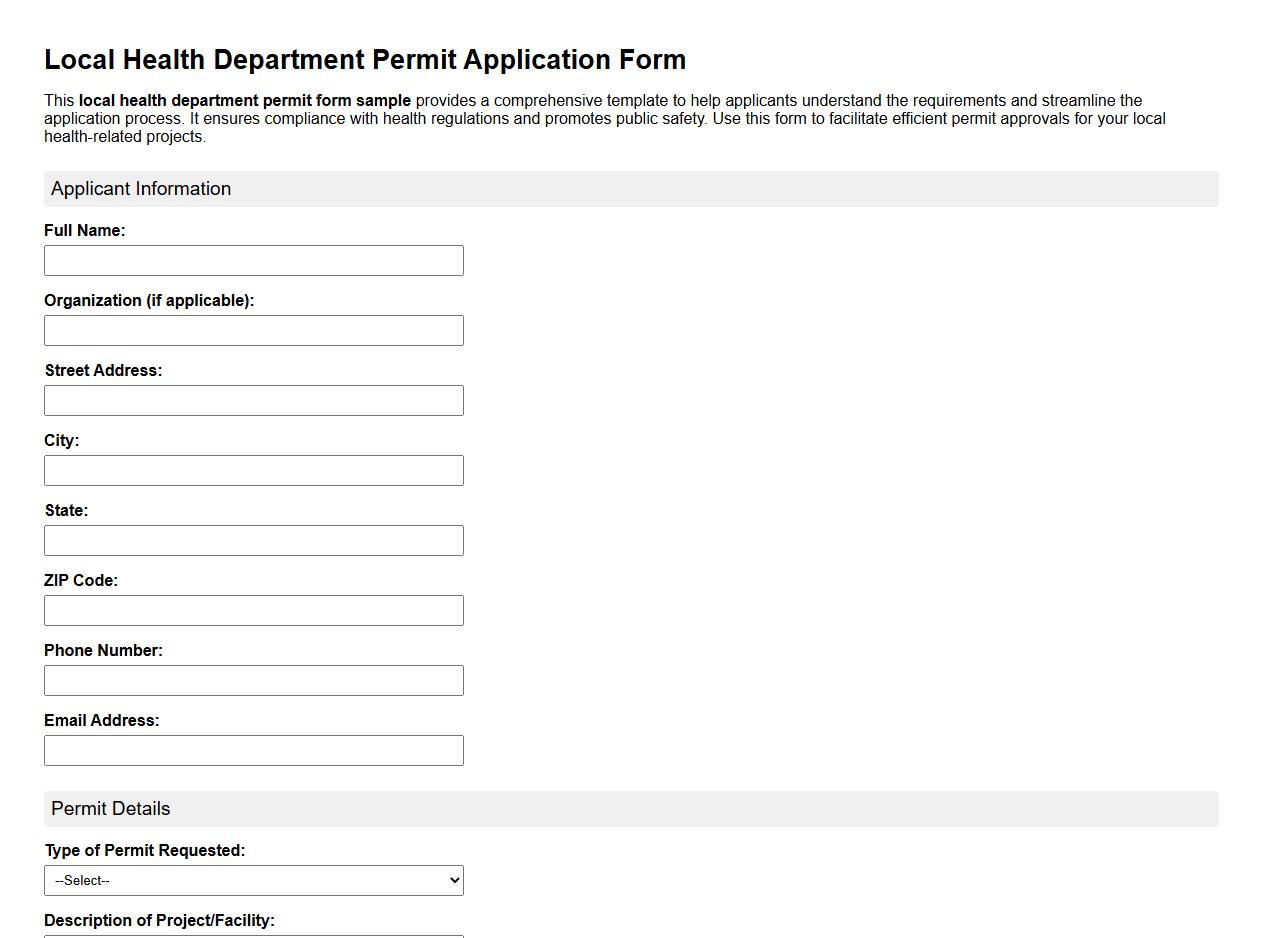 local health department permit form sample image preview