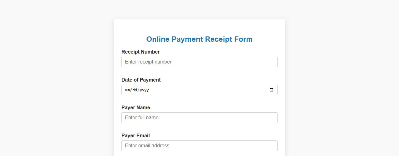online payment receipt form sample template image preview