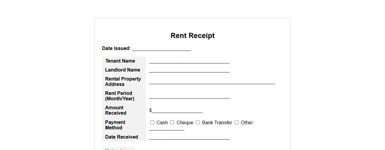 Rent receipt template for house rent image preview
