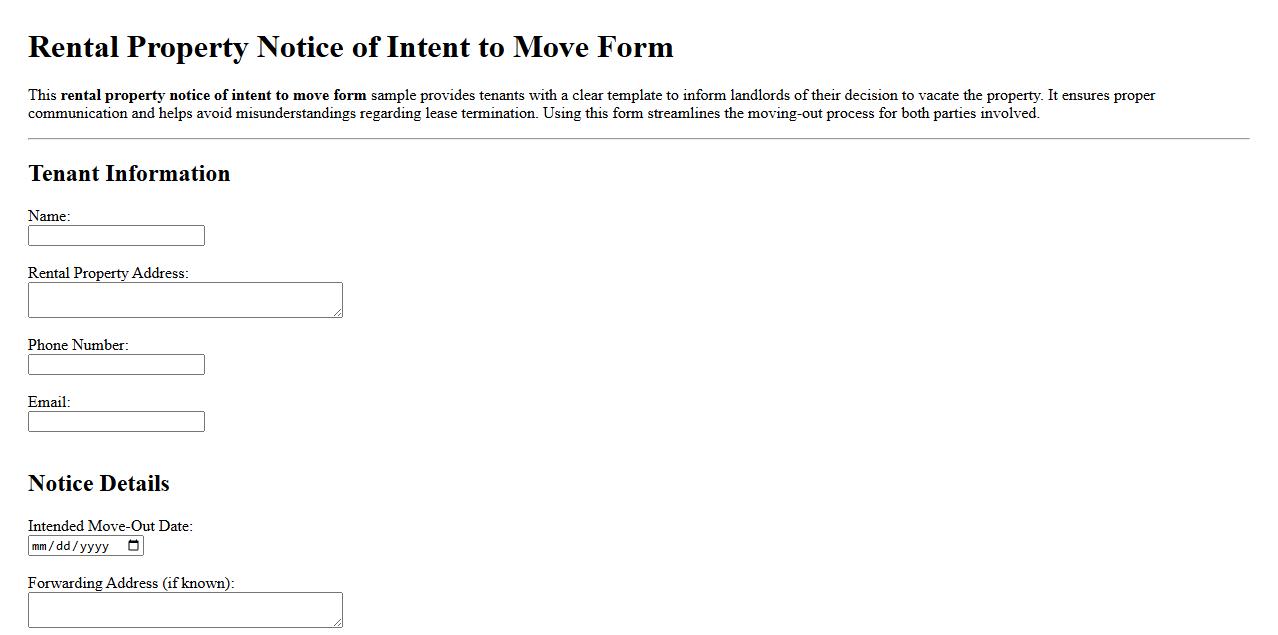 rental property notice of intent to move form sample image preview