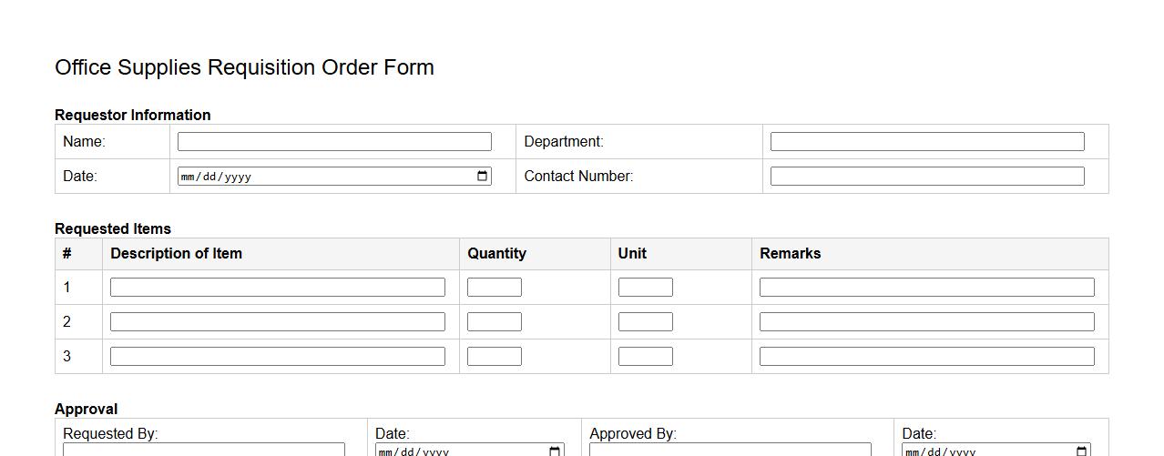 requisition order form sample for office supplies image preview