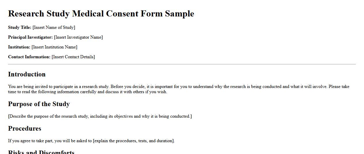 research study medical consent form sample image preview