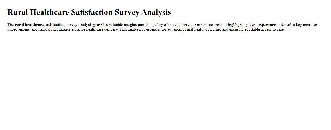 Rural healthcare satisfaction survey analysis image preview