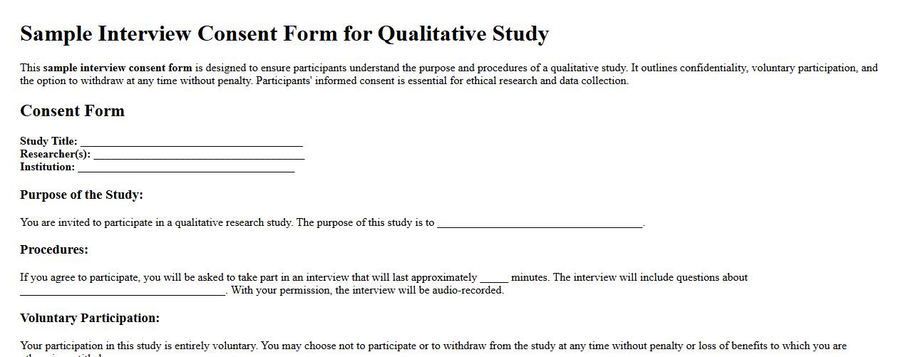 Sample interview consent form for qualitative study image preview