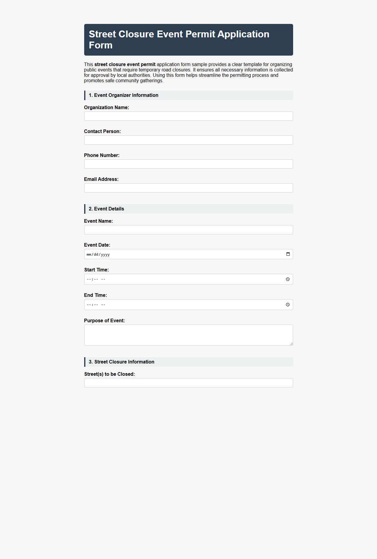 street closure event permit application form sample image preview