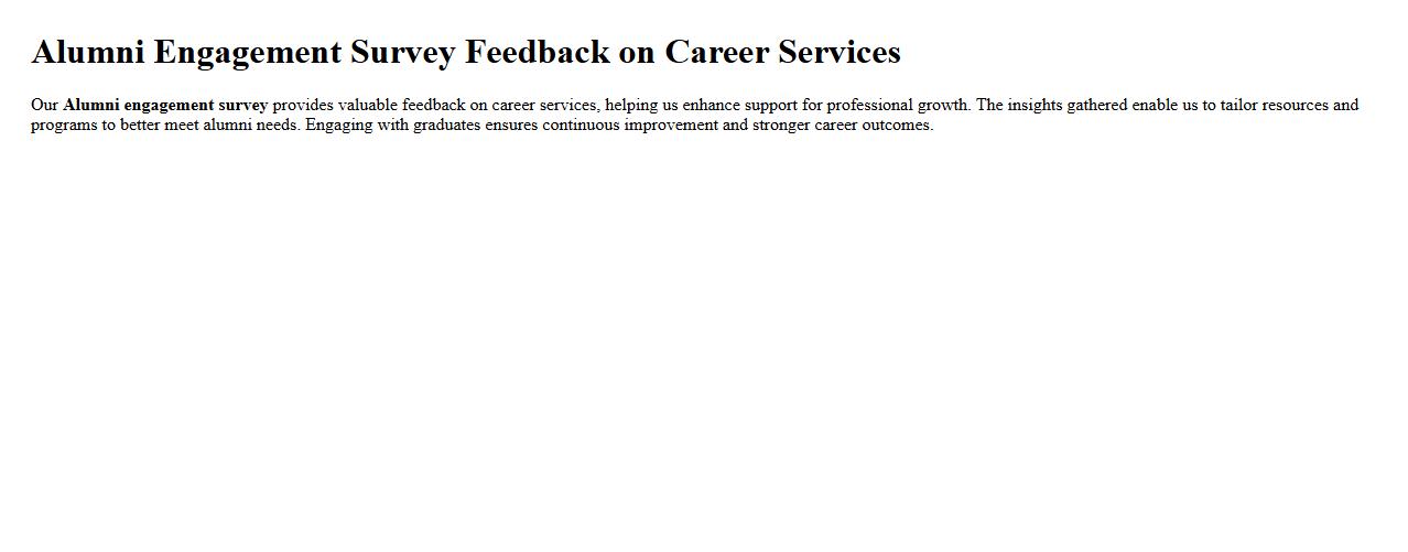 Alumni engagement survey feedback on career services image preview