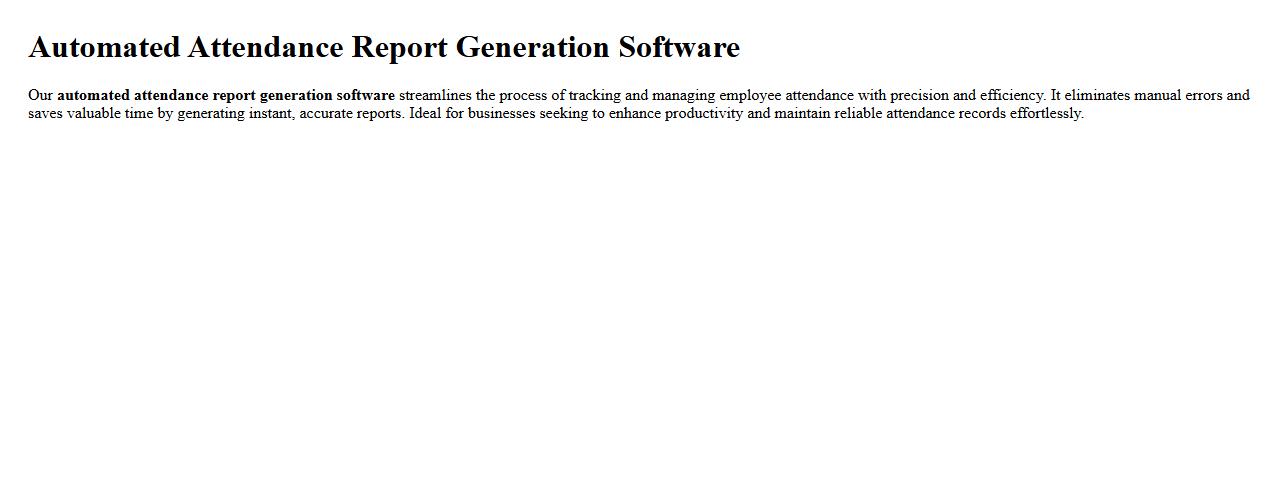 Automated attendance report generation software image preview