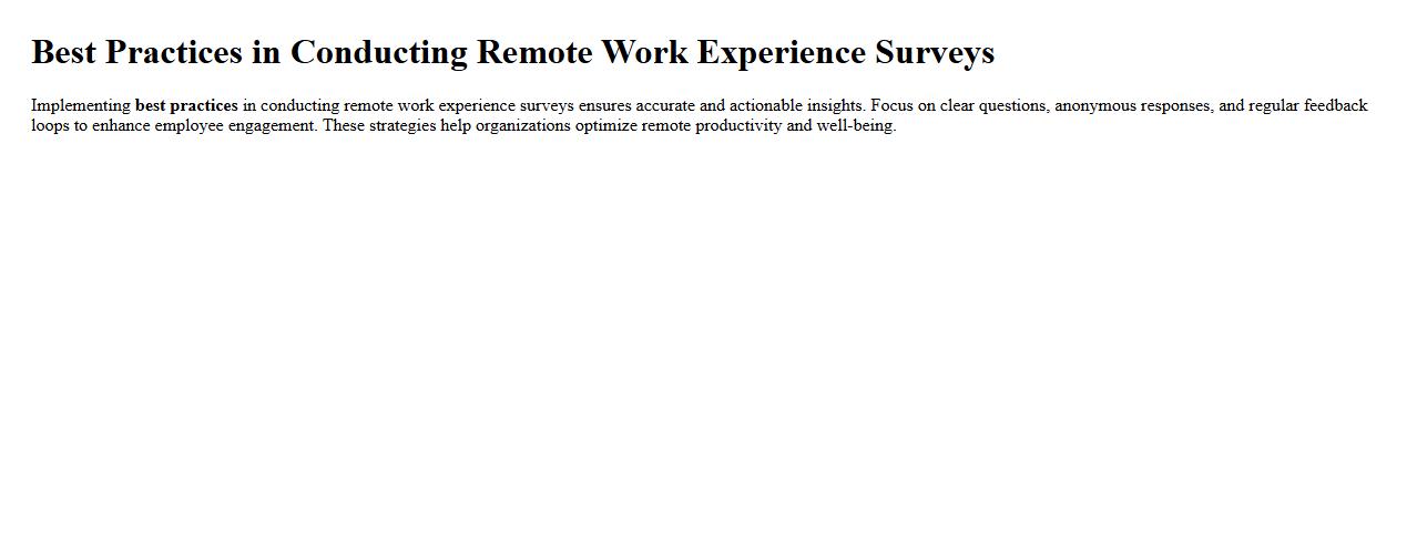 Best practices in conducting remote work experience surveys image preview