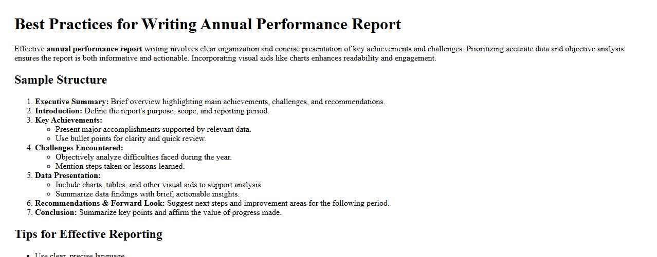 best practices for writing annual performance report image preview