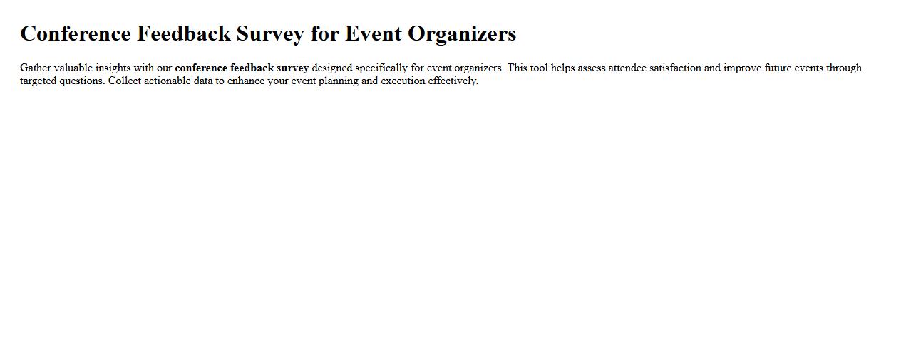 Conference feedback survey for event organizers image preview