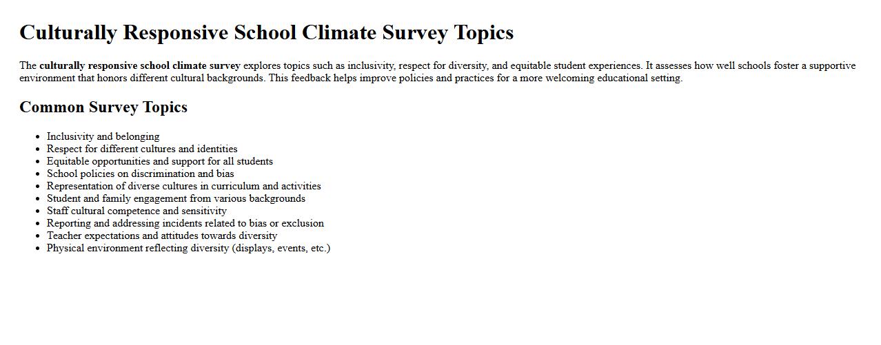 culturally responsive school climate survey topics image preview