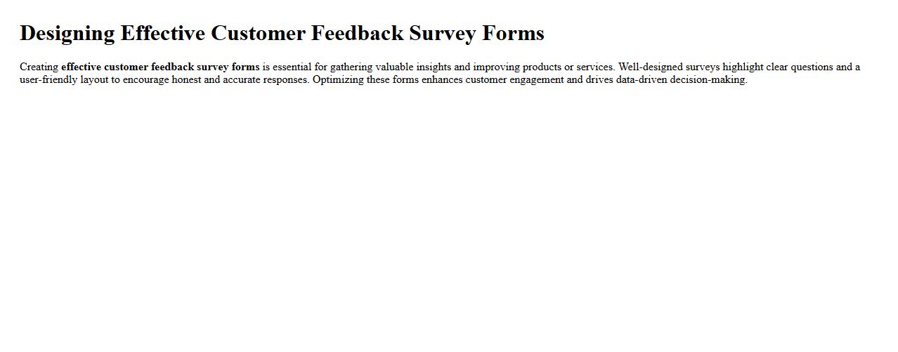 Designing effective customer feedback survey forms image preview