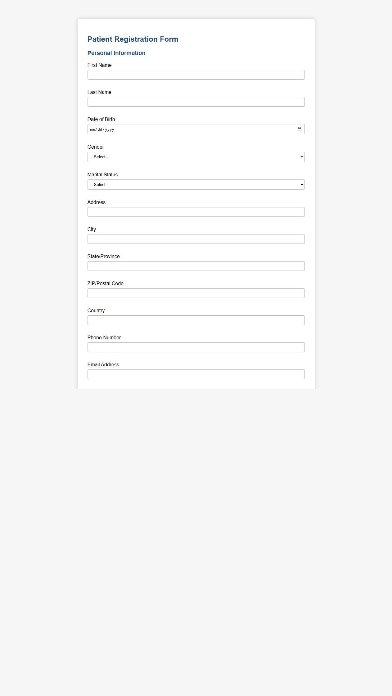 detailed patient registration form sample with consent image preview