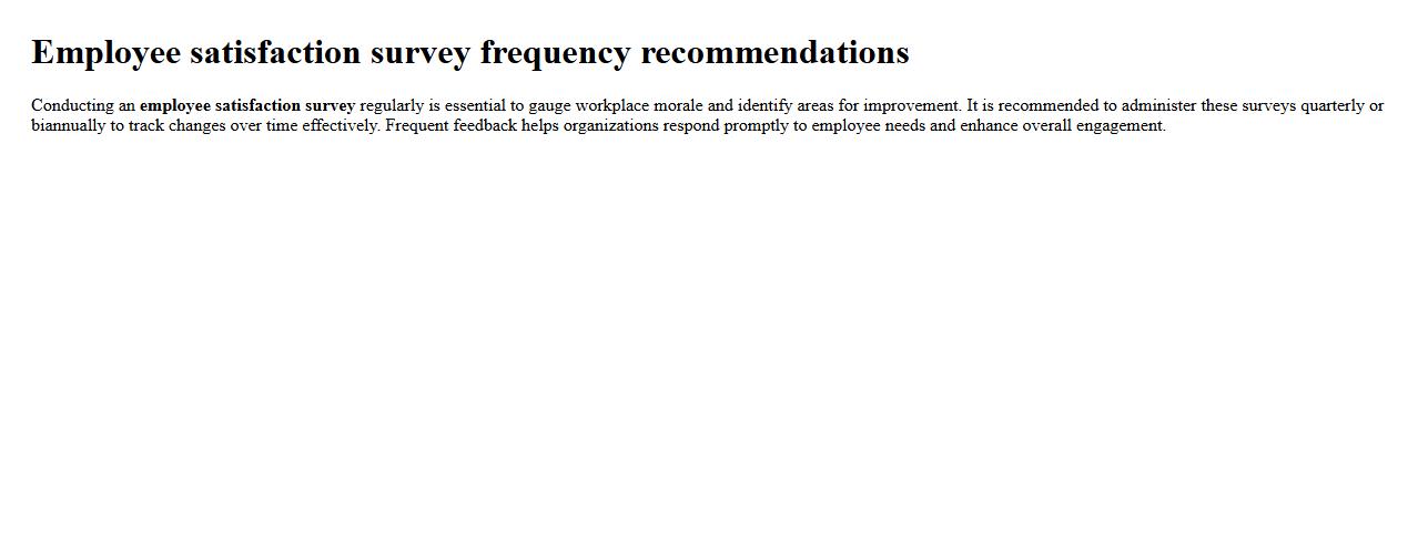 Employee satisfaction survey frequency recommendations image preview