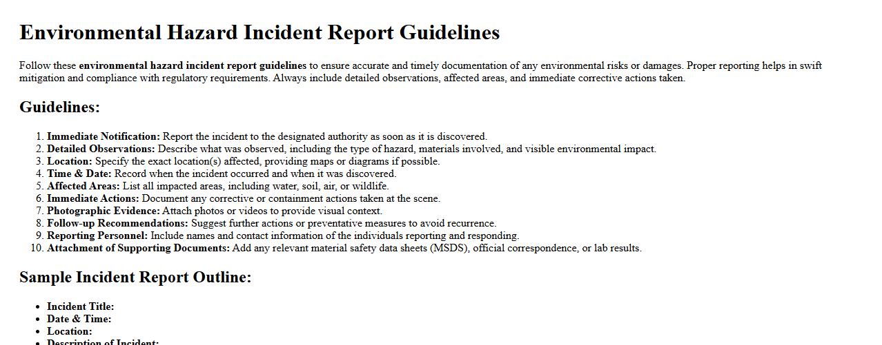 environmental hazard incident report guidelines image preview