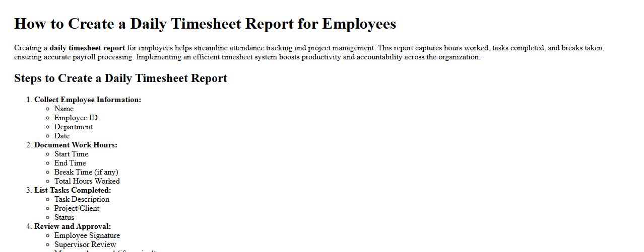 how to create daily timesheet report for employees image preview