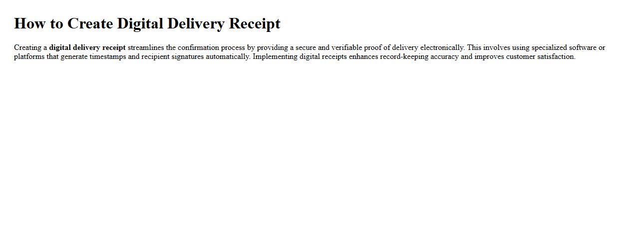 How to create digital delivery receipt image preview