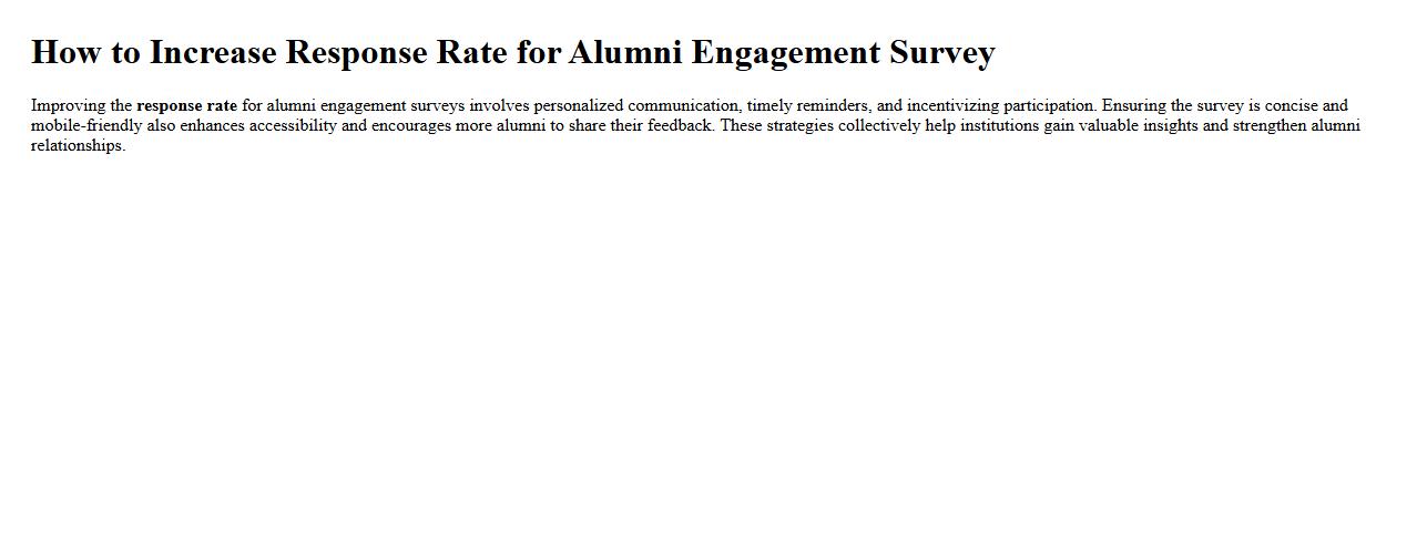 How to increase response rate for alumni engagement survey image preview