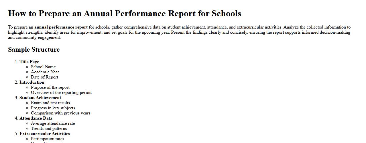 how to prepare annual performance report for schools image preview