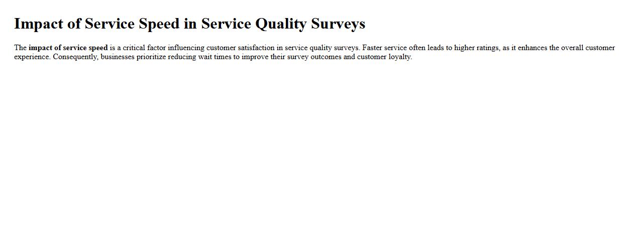 Impact of service speed in service quality surveys image preview