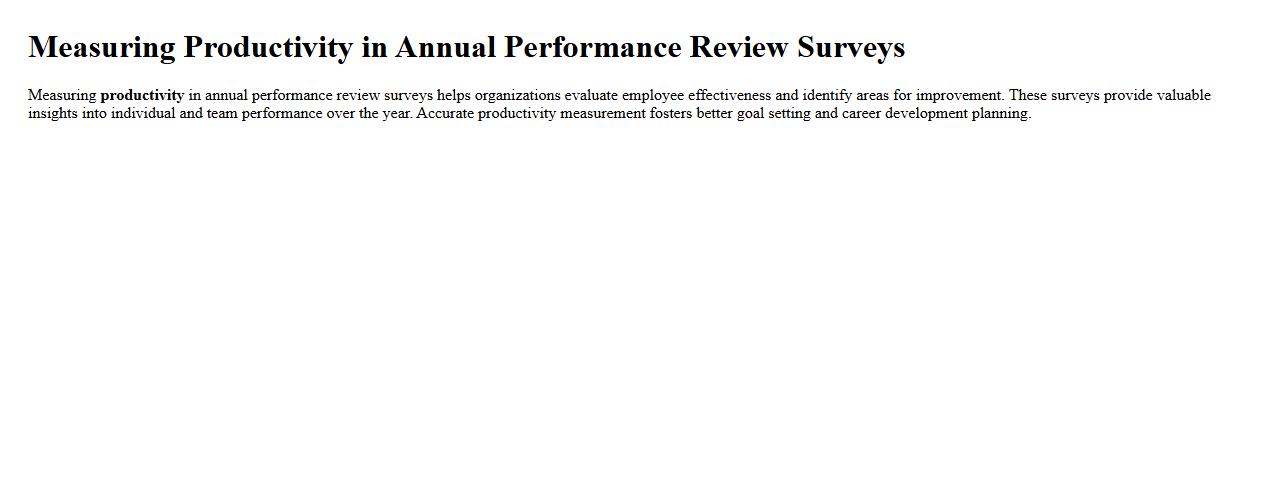 Measuring productivity in annual performance review surveys image preview