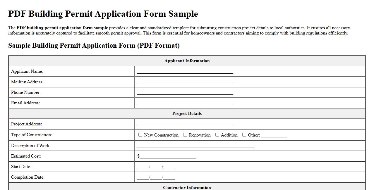 pdf building permit application form sample image preview