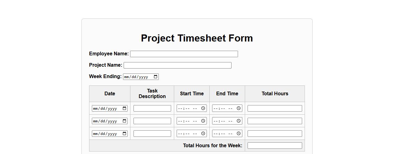 project timesheet form sample including client approval section image preview