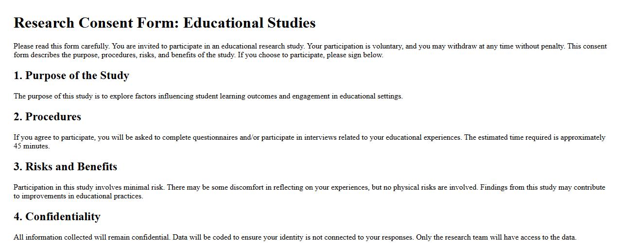 research consent form sample for educational studies image preview