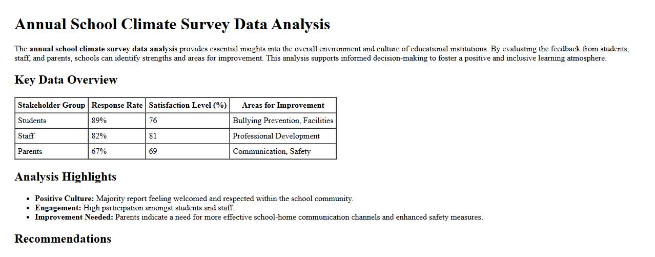 annual school climate survey data analysis image preview