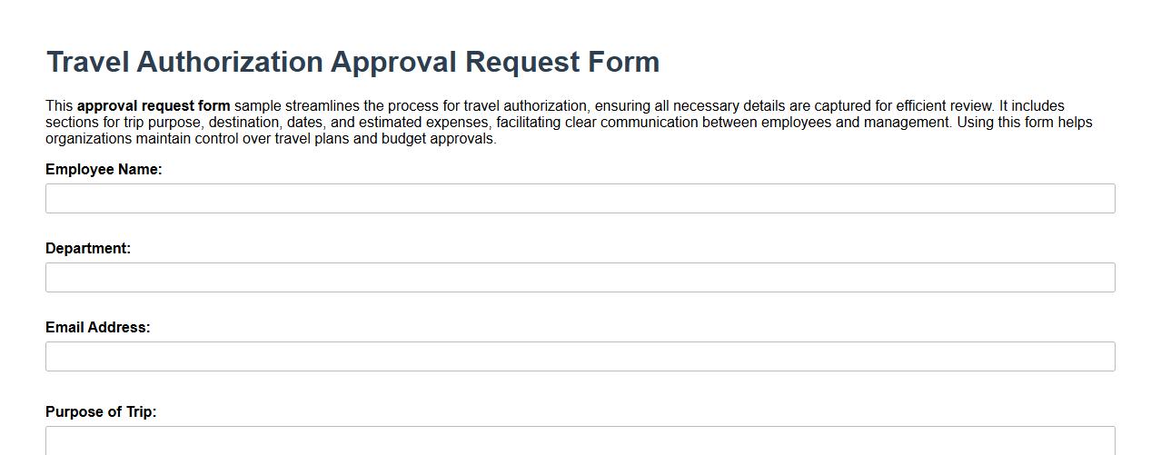 Approval request form sample for travel authorization image preview