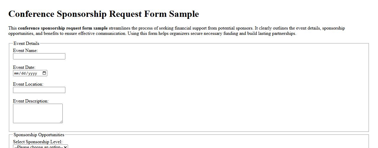 conference sponsorship request form sample image preview