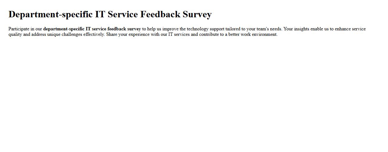 Department-specific IT service feedback survey image preview