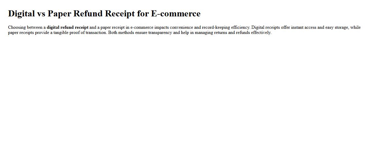 Digital vs paper refund receipt for e-commerce image preview