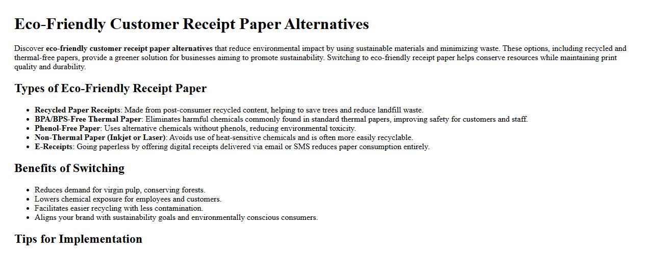 eco-friendly customer receipt paper alternatives image preview