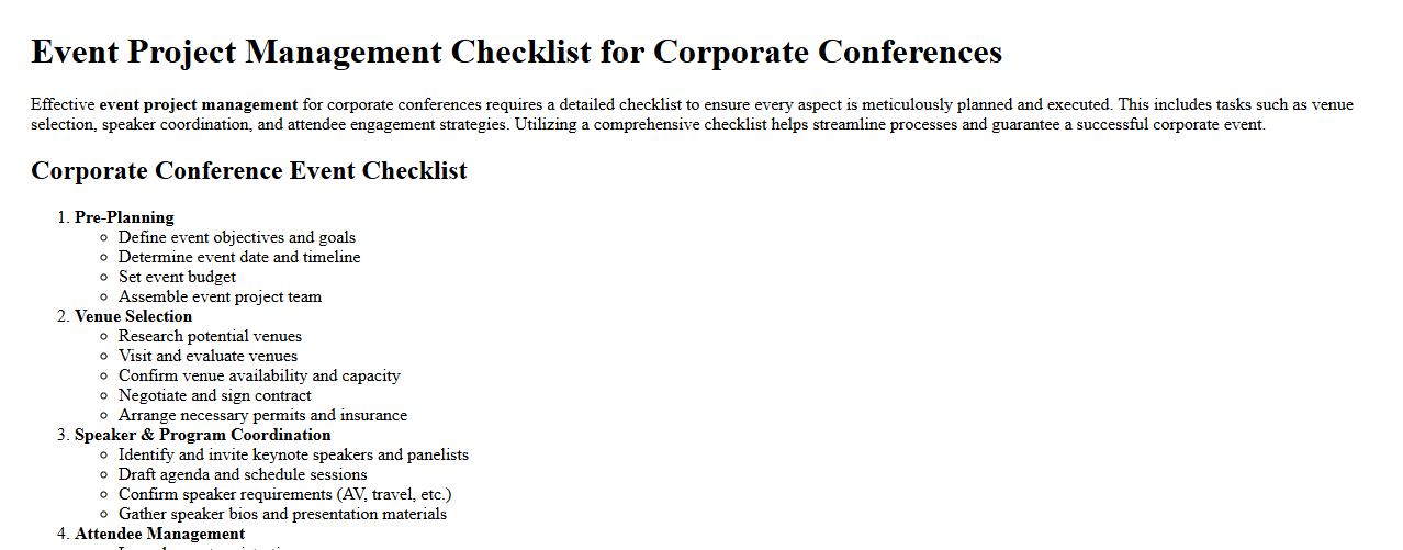 Event project management checklist for corporate conferences image preview