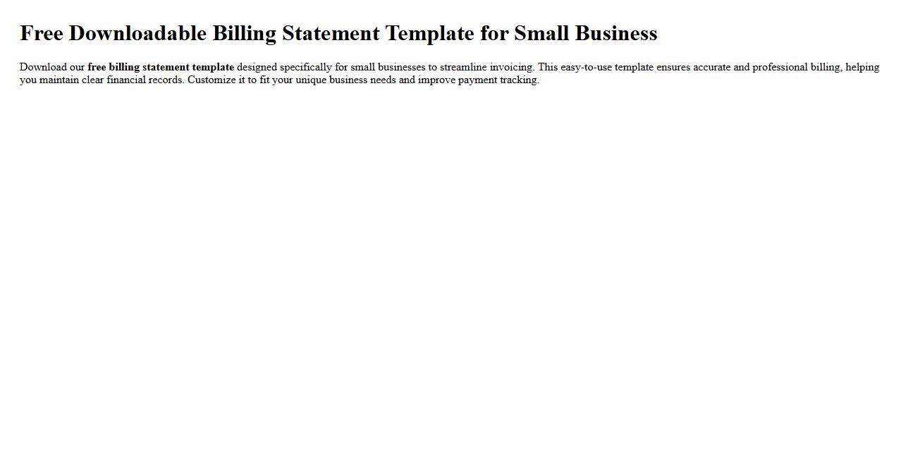 Free downloadable billing statement template for small business image preview