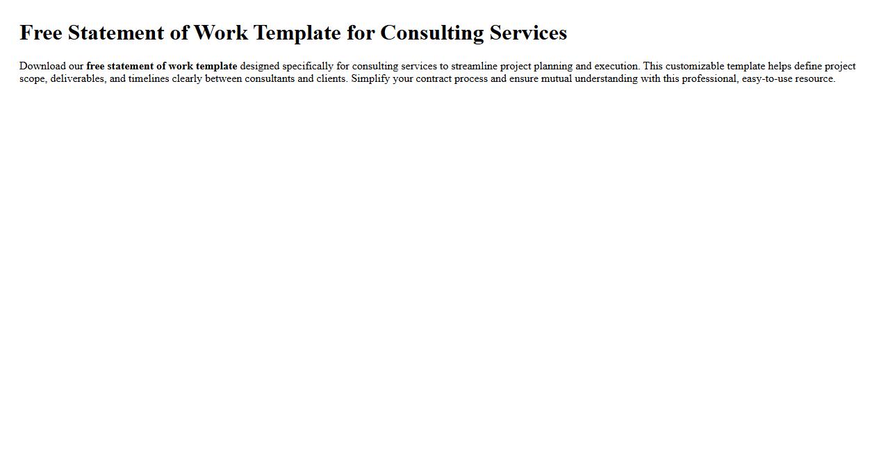 Free statement of work template for consulting services image preview