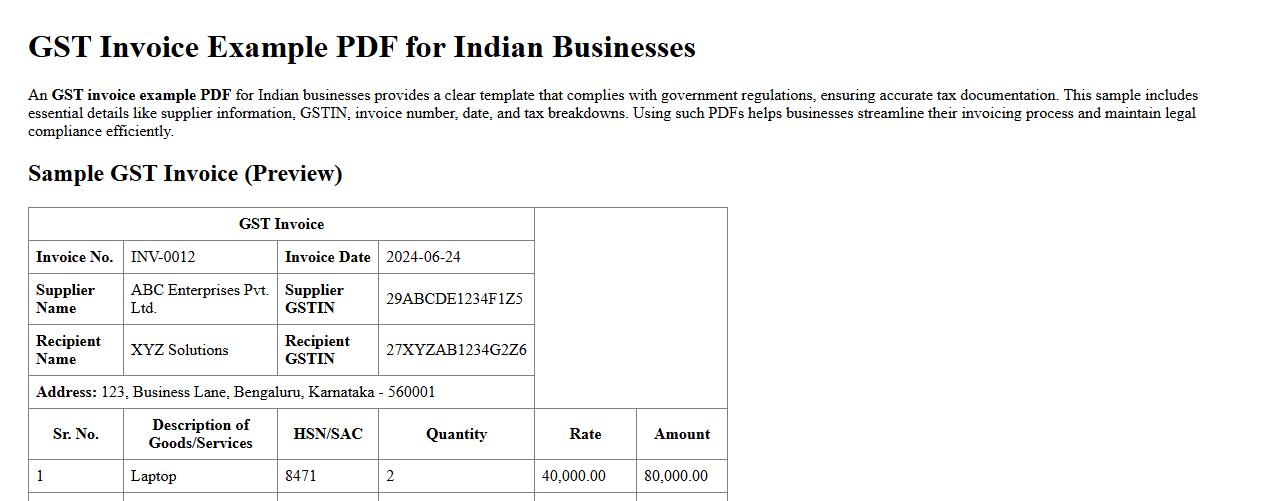 GST invoice example PDF for Indian businesses image preview