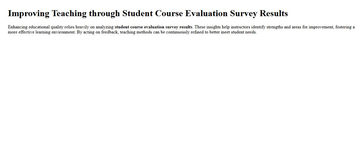 Improving teaching through student course evaluation survey results image preview