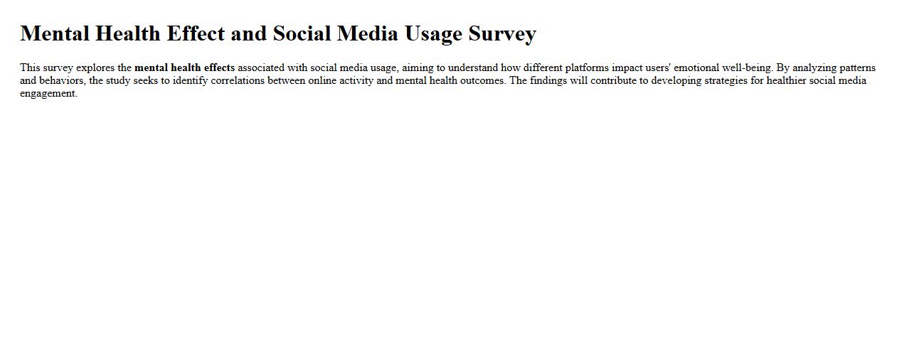 mental health effect and social media usage survey image preview