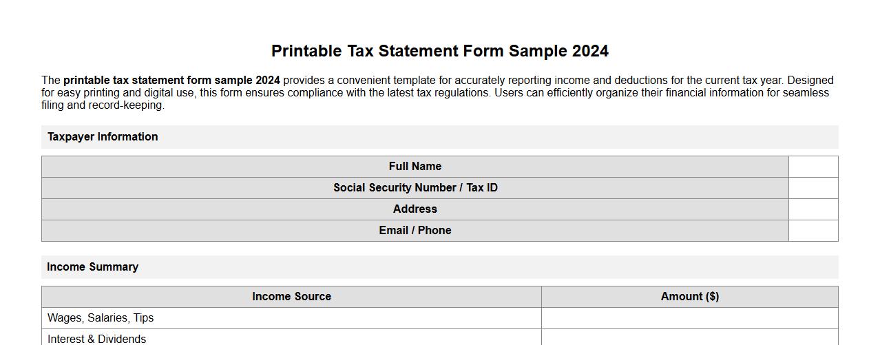 printable tax statement form sample 2024 image preview
