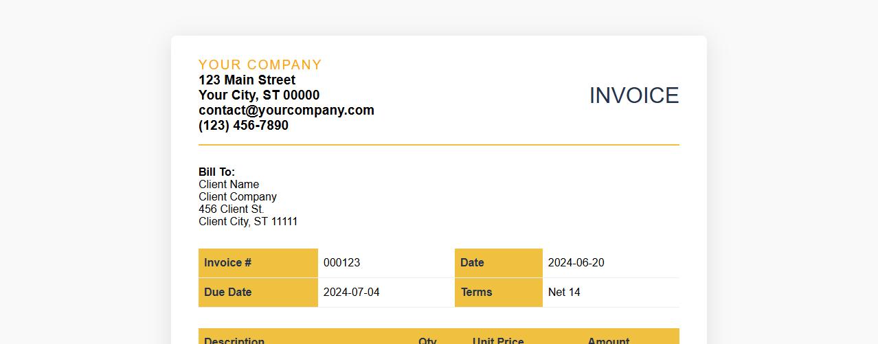 Professional invoice template for small business owners image preview
