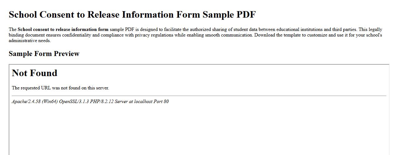 School consent to release information form sample PDF image preview