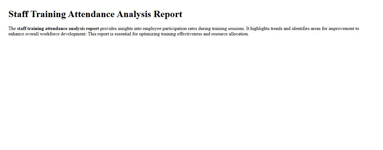 staff training attendance analysis report image preview