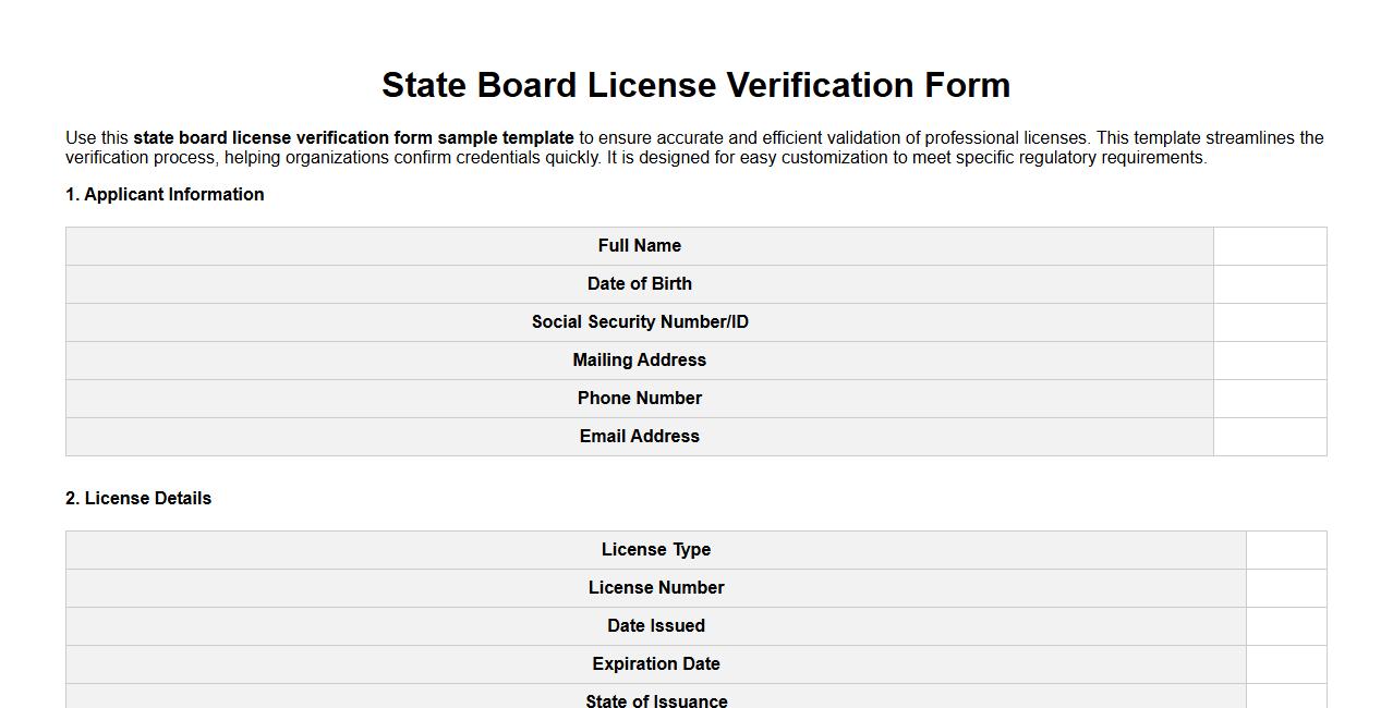 state board license verification form sample template image preview