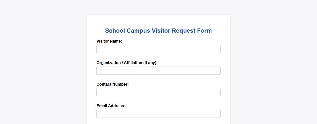 visitor request form sample for school campus image preview